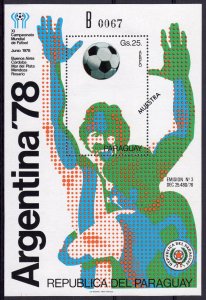 Paraguay 1978 Sc#C461 WORLD CUP ARGENTINA '78 S/S B MNH SPECIMEN