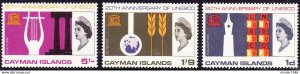 CAYMAN ISLANDS 1966 QEII Multicoloured 20th Ann of UNESCO Set SG200/202 MH