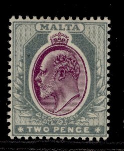 MALTA EDVII SG50, 2d purple and grey, VLH MINT. Cat £18.