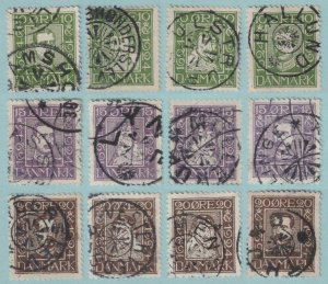 DENMARK 164 - 175 COMPLETE SET USED - ALL WITH STAR CANCELS