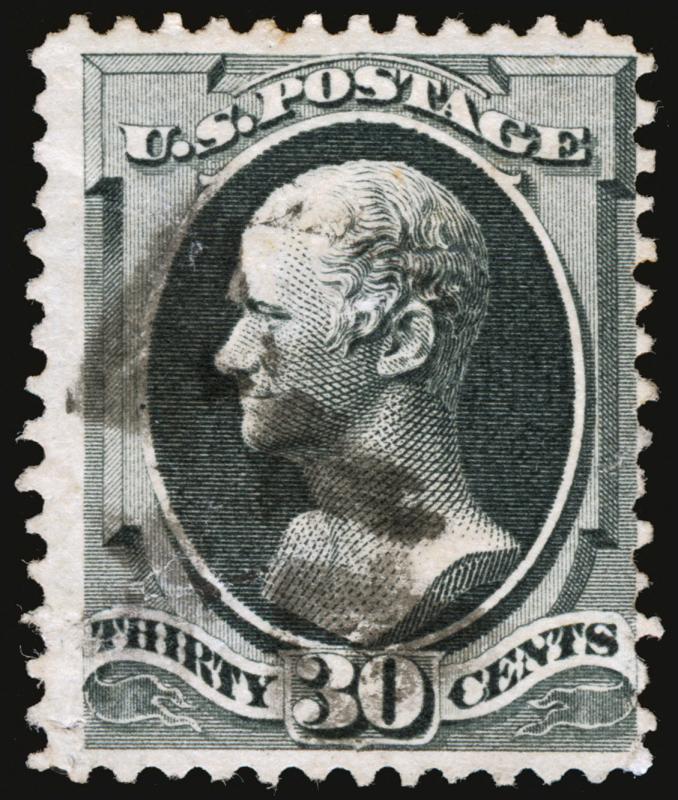 #165 30c Gray Black 1874  F-VF Used Rich Color Segmented Cancel Fresh