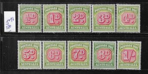 AUSTRALIA SCOTT #J71-J80 1946-47 POSTAGE DUES- MINT NEVER HINGED