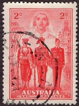 Australia 185 - Used - 2c Nurse / Soldiers / WW2 (1940) (cv $1.90) (3)