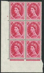 Sg Spec S122 8d Magenta Cylinder 4 dot Block of 6 UNMOUNTED MINT V88563