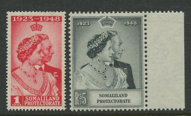 Somaliland Prot- Scott 110-111 - Silver Wedding Issue -1948-MNH-Set of 2 Stamps