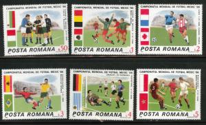 ROMANIA Scott 3367-72 MNH** Soccer Fotbas set 1986 CV$4