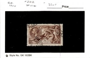 Great Britain, Postage Stamp, #222 Used, 1934 King George (AC)