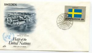 United Nations #414 Flag Series 1983, Sweden, ArtCraft, FDC