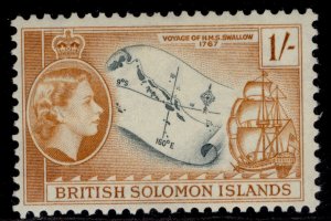 BRITISH SOLOMON ISLANDS QEII SG91a, 1s slate & orange-brown, NH MINT. Cat £12.