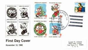 1986 Christmas Seal First Day Cover - Santa Claus, Indiana