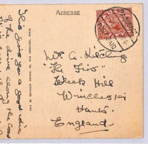 GB/EGYPT PAQUEBOT Card Port Said Hants Winchester 1924{samwells-covers}YA146