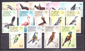 1976-77 Turks and Caicos Sc# 265a-79A  Birds, fauna postage stamp set Cv$20.90