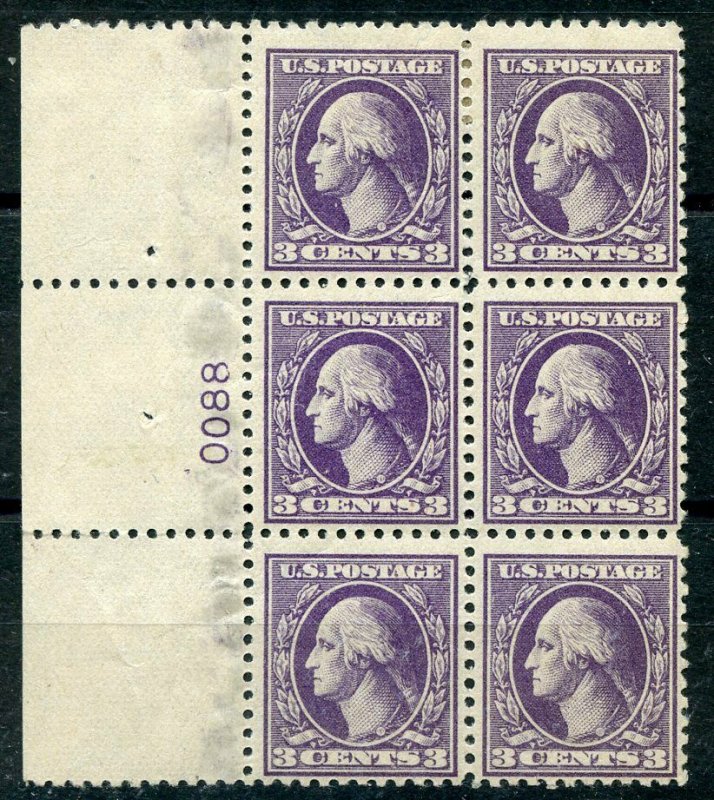 US SCOTT #530 Plate Block Of 6 Original Gum Minor Selvage Problems Reverse PL#