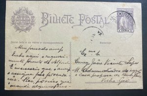 1904 Nova GOA Portuguese India Postal Stationery Postcard Cover To Velha