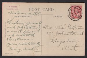 1918 2c IMPERFORATE single (#90a) tied by Kingston cds (DE 24 18) Christmas E...