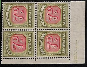 ZA0029b - AUSTRALIA - REVENUE STAMP - SG #  D126 Corner Block of 4 -  MINT MNH