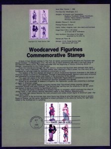 SP757 Woodcarved Figurines, Souvenir Page FDC (#2243a)