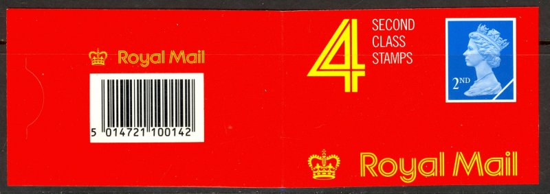 GREAT BRITAIN 1989 Unexploded Booklet 2nd x4 MACHIN Sc MH179a BK960 MNH