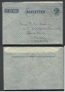 Australia cover #4309 - 7c KGVI airletter - Strathfield , NSW to Canada - 1