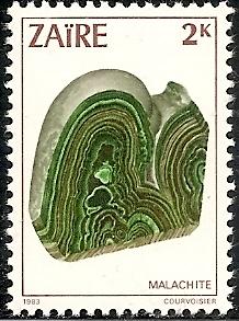 ZAIRE 1102 MNH 1983 2k MALACHITE