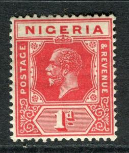 NIGERIA; 1921 early GV issue fine Mint hinged Shade of 1d. value