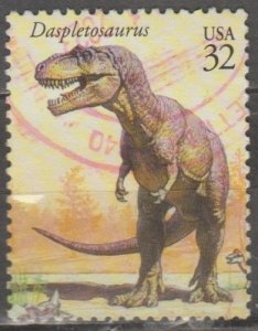 Scott 3136k, Daspletosaurus USED Single, .32 cent.