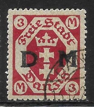 Free City of Danzig - Scott #o22 3M Carmine lake F VF Used