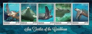 BEQUIA 2012 -  Marine Life  -  Sheet of 5 Stamps  -   MNH
