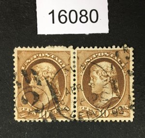 MOMEN: US STAMPS # 209 PAIR USED LOT #16080