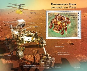 SAO TOME - 2021 - Rover Perseverance on Mars-Perf Souv Sheet - Mint Never Hinged