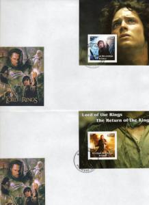 Congo 2003 Lord of the Rings The Return of the King 2 Souvenir Sheets FDC (2)