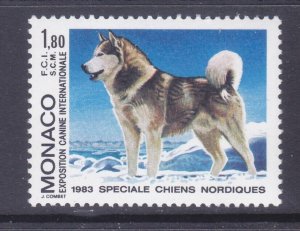 Monaco 1366 MNH 1983 Alaskan Malamute - Monaco International Dog Show