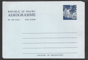 Nauru  # A2(*)   Aerogramme  - 10c  1971  Small form  (1)   Unused