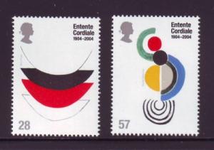 Great Britain Sc 2200-01 2004 Entente Cordiale stamp set mint NH