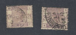 2x Great Britain Used Stamps; #100-2d Nice Cancels Guide Value = $110.00