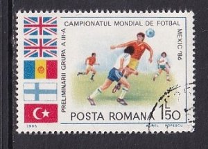 Romania   #3295  cancelled  1985  world cup soccer  football Mexico 1.50 l