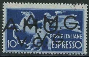 AMG. VG. - Espresso Lire 10 double overprint variety