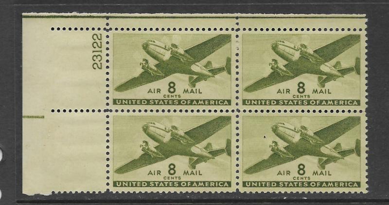 UNITED STATES, C26, MNH, PLATE BLOCK 74, AIR MAIL