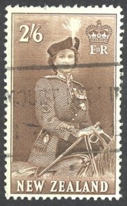 New Zealand Sc# 298B Used 1953-1957 2sh6p Queen Elizabeth II