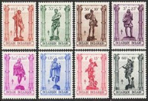 Belgium B346-B353,MNH.Michel 628-635. Statues in Petit Sablon Park,Brussels.1943