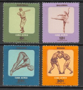 Cuba Scott C158-61 Unused VLHOG - 1957 Young Cuban Athletes - SCV $12.50