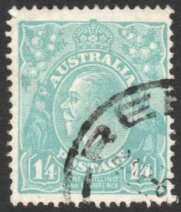 AUSTRALIA-1928 1/4 Turquoise Perf 13½x12½ Sg 104 FINE USED V41530