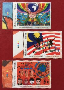 MALAYSIA 2013 Celebrating Abilities of Children with Disabilities Set of 3V MNH