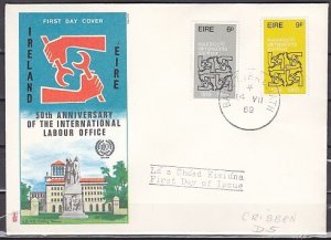 Ireland, Scott cat. 272-273. 50th Anniversary, I.L.O. issue. First day cover. ^