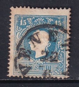 Austria #11 used 1858 Emperor Franz Josef 15kr
