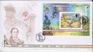 Jersey 2005 Fairy Tales,  Miniature Sheet,  Nordia Logo,  on FDC