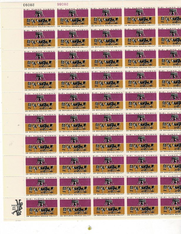 Magna Carta 5c US Postage Sheet VF MNH #1265