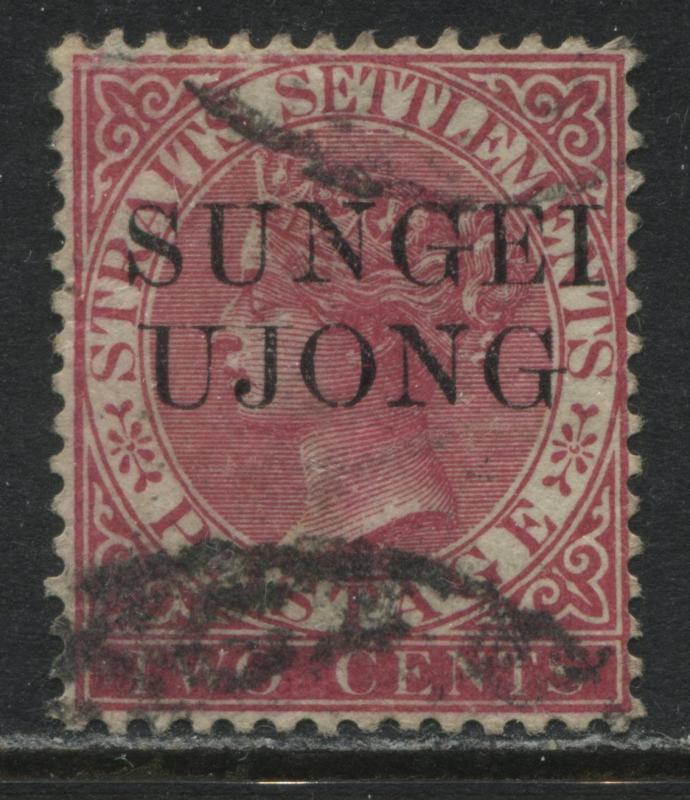 Sungei Ujong 1885 overprint on Straits Settlements 2 cents rose used