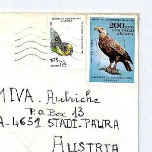 MADAGASCAR *Morondava* Cachet Missionary Mail 1993 Cover BIRDS Austria MIVA CM71