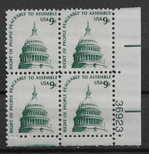 1973 Sc1591 9¢ Freedom to Assemble MNH PB4